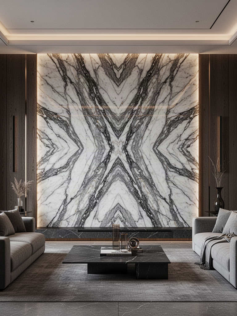 Painel Bookmatch — ambiente conceitual